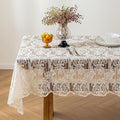 Lace Embroidered Tablecloth. Rectangle Lace Vintage Tablecloth Dustproof Table Protector for Kitchen Dining Room Party Banquet Home Picnic Wedding Decoration (Creamy White 70.5×53 inch)