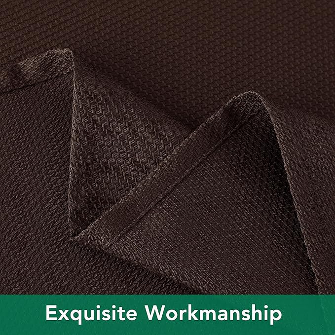 Biscaynebay Textured Fabric Square Tablecloth 90x90 Inch, Brown Water Resistant Card Table Cloth Folding Table Cover for Dining, Kitchen, Wedding and Parties etc. Machine Washable