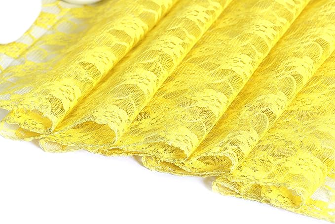 MDS Pack of 12 Wedding 12 x 108 inches Satin Table Runner for Wedding, Decorations for Birthday Parties, Banquets, Graduations, Engagements, Runners fit Rectangle, Round Table- Yellow