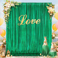 Emerald Green Backdrop Party Decorations: Backdrop Drapes Curtains 4.8FTx8FT Wrinkle Free Christmas Fabric for Sparkle Wedding Bridal Baby Shower