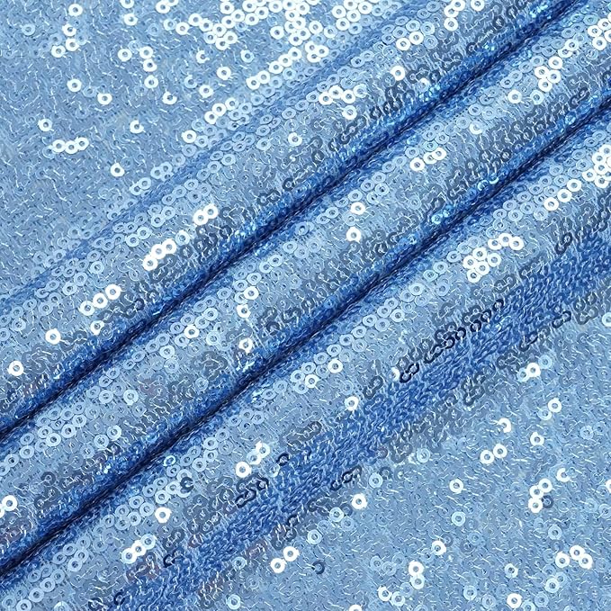 Eternal Beauty Baby Blue Sequin Backdrop, 8x10 Ft Glitter Background Curtains for Shimmer Photography Party Wedding Birthday Back Drop Decor
