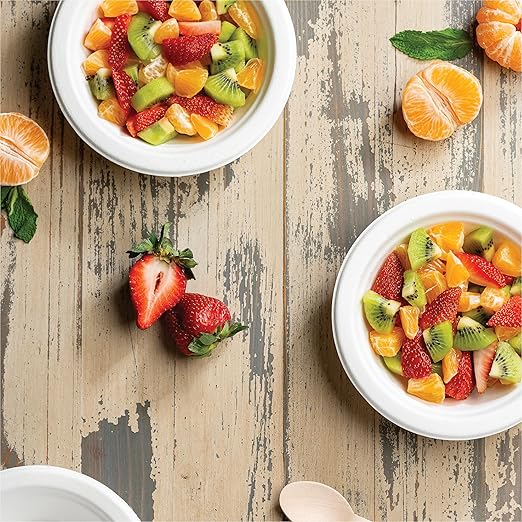 100% Compostable Paper Bowls 16 oz. [1000 Count] Heavy-Duty Soup Bowls - Natural Brown Color Unbleached Bagasse Bowls - Eco-Friendly Disposable Biodegradable Sugarcane - [Bulk Case 8/125 Pack]