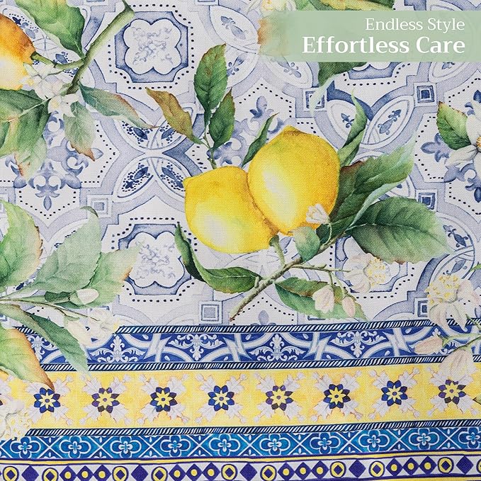 Maison d' Hermine Table Runner 100% Cotton Double Layer Table Runners 72 inches Long Decorative for Home Kitchen Dining Party Baby Shower Wedding Bridal Shower Spring Summer (Citrus, 14.50" x 72")
