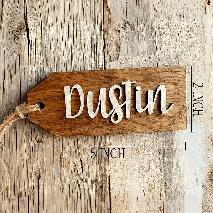 1Pcs Personalized Christmas Stocking Name Tags Custom Wooden Stocking Name Tag Customized Letters Tags Custom Xmas Stockings Hanging Tag Gifts for Christmas Stockings