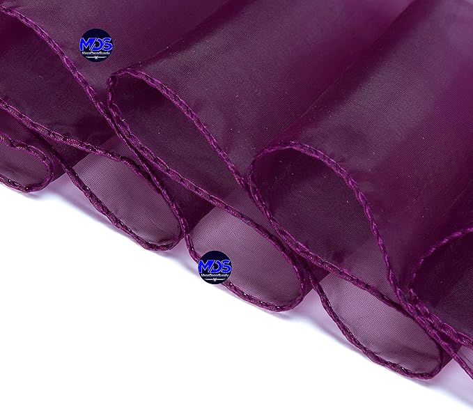 MDS Pack of 200 PCS Organza Chair Sashes Wider Dining Chair Bows Ribbon Tie Back for Wedding Party Birthday Bridal Shower Reception Event Banquet Home Chair Cover Decoration - Eggplant