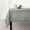 Solino Home Linen Soft Grey Tablecloth 60 x 132 Inch - Classic Hemstitch, 100% Pure Linen Rectangular Tablecloth - Machine Washable Table Cloth for Fall, Autumn, Thanksgiving, Christmas