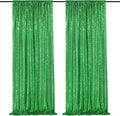 Green Sequin Backdrop Curtains 2 Panels 2FTx8FT Christmas Party Backdrop Glitter Birthday Bridal Wedding Curtains Sparkle Photo Backdrop