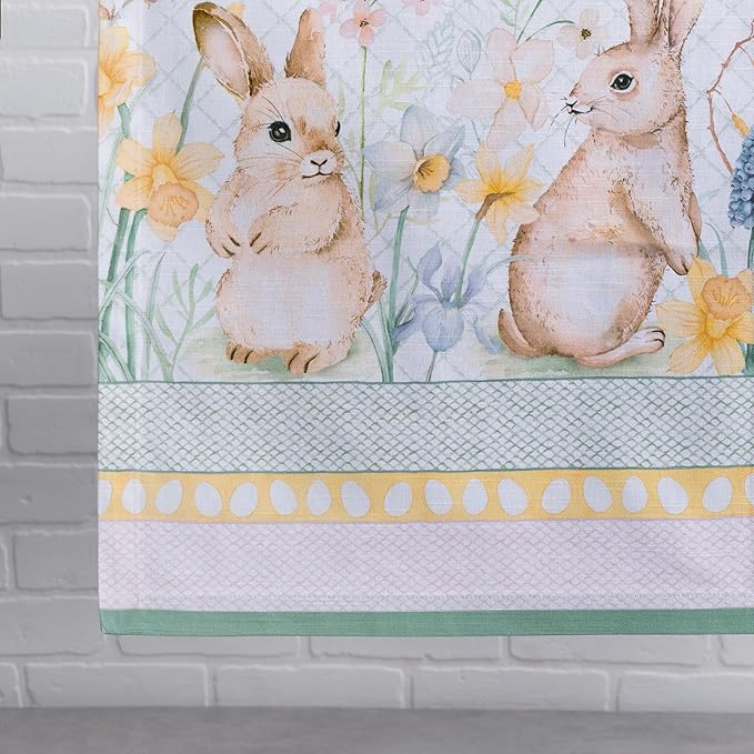 Maison d' Hermine Table Runner 100% Cotton Single Layer Table Runners 72 inches Long Decorative for Kitchen Dining Party Baby Shower Wedding Bridal Shower Spring Summer (Easter Dew , 14.50" x 72")