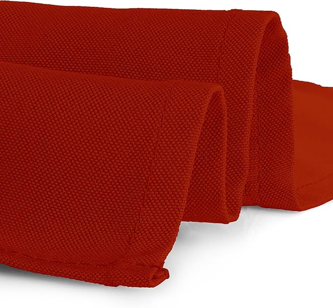 Gee Di Moda Rectangle Tablecloth - 60 x 126 Inch Burnt Orange - Heavy Duty, Washable Fabric - For 8 Ft Rectangular Table, Buffet, Dinner, Wedding & Baby Shower