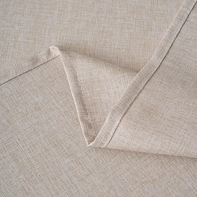 NLMUVW Square Linen Tablecloth 48x48 Inch, Rustic Textured Table Cloth Water Resistant Farmhouse Table Cover for Kitchen Dining Party Coffee, Oatmeal