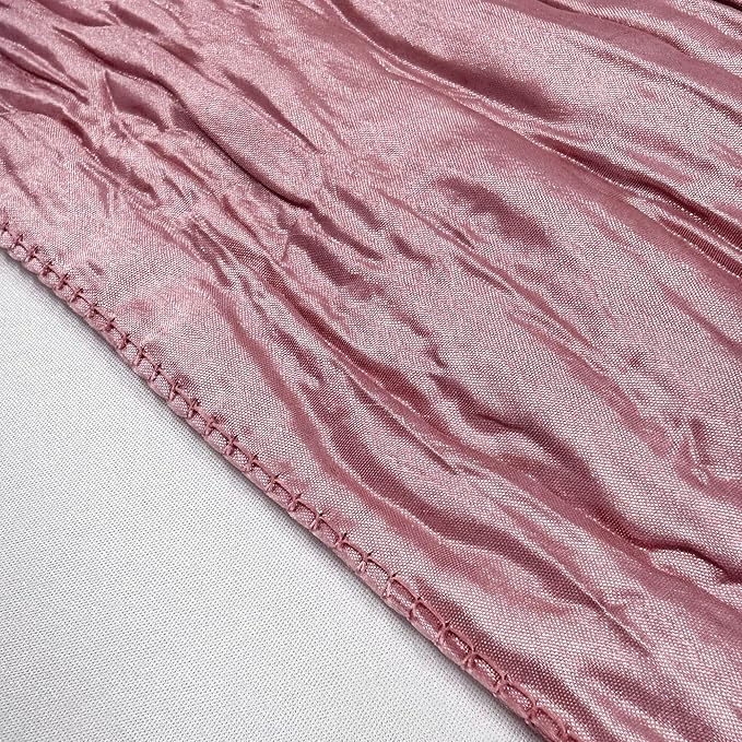YOUR CHAIR COVERS - 90 x 132 inch Rectangular Crinkle Taffeta Tablecloth - Dusty Rose, Rectangle Table Linens for 6 ft Rectangular Tables, Wedding Crushed Table Cloth