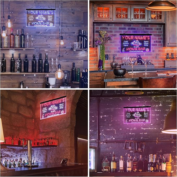 ADVPRO Personalized Your Name Custom Home Bar Beer Established Year Dual Color LED Neon Sign White & Purple 24 x 16 Inches st6s64-p1-tm-wp