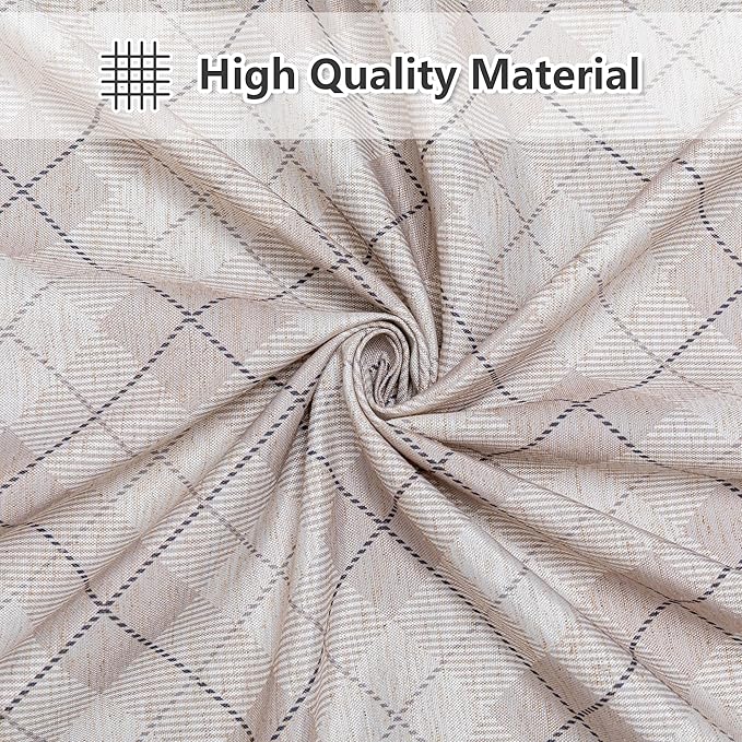 MYSKY HOME Table Cloth 60x102 in Rectangle, Heavy Duty Linen Look Waterproof Tablecloths Farmhouse Tablecloth, Wrinkle Free Table Cover with Black Plaid for Kitchen Dining, Party