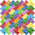 4"x 4" 200 PCS 100% Cotton Floral Fabric Squares Bundles Quilting Supplies for Sewing DIY & Quilt Beginners— Paisley