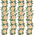 Dolicer 4Pcs 26Ft Artificial Eucalyptus Garlands with Flowers - 8 Roses, Faux Floral Greenery Garlands Fake Flowers Vines for Wedding Table Centerpieces Arch Party Ceremony Backdrop Decor (Champagne)