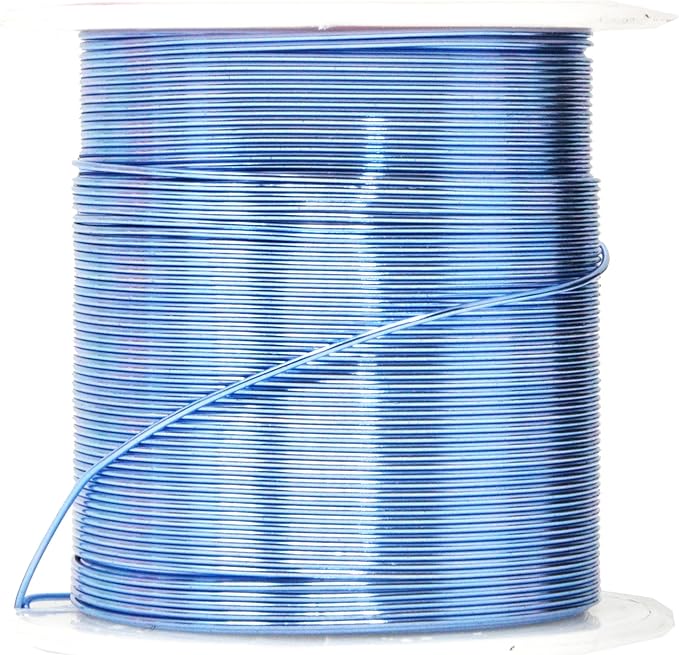 Mandala Crafts 22 Gauge Anodized Aluminum Craft Wire for Jewelry Making - 450 FT Colored Flexible Silver Copper Black Pink Ice Blue Red Wire - Bendable for Bonsai Armature Crafting Sculpting