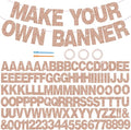 BEISHIDA 116 PCS A-Z Glitter Rose Gold DIY Letter Banner Kit Make Your Own Banner，Including 111 Letters and Numbers 3 Rope and 2 Threading Device,Customized for Birthday Graduation Wedding Party Decor