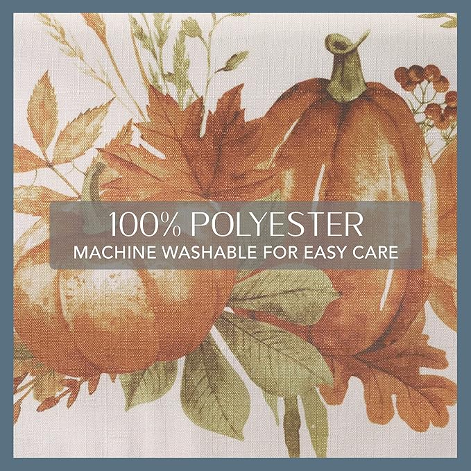 Elrene Home Fashions Autumn Pumpkin Grove Wrinkle Resistant Tablecloth, 60"x84" Rectangle, Multi Color