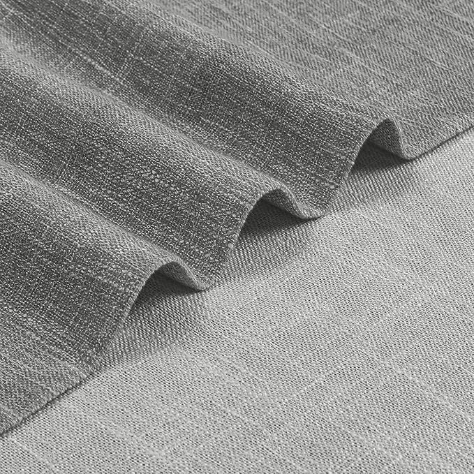 Vision Home Pinch Pleated Gray Semi Sheer Curtains Textured Light Filtering Window Curtains 63 inch for Living Room Bedroom Rayon Blended Charcoal Grey Pinch Pleat Drapes with Hooks 2 Panels 40"Wx63"L