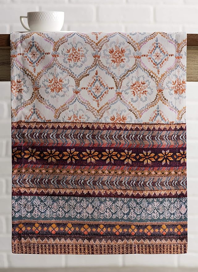 Maison d' Hermine Table Runner 100% Cotton Single Layer Table Runners 48 inches Long for Thanksgiving Christmas Decorations Home Kitchen Dining Party Wedding (Fair Isle, 14.5" x 48")