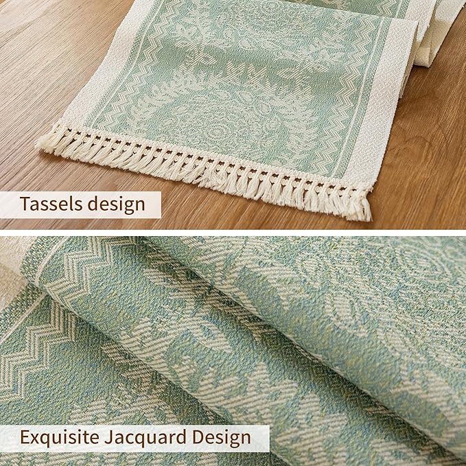 Table Runners 107 Inches,Waterproof Boho Table Runner with Tassel Fringe,Table Runner for Party Coffee Table