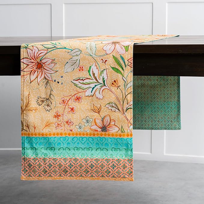 Maison d' Hermine Table Runner 100% Cotton Double Layer Table Runners 72 inches Long Decorative for Home Kitchen Dining Party Wedding Bridal Shower Spring Summer (Luxury Loft – Peach, 14.50" x 72")
