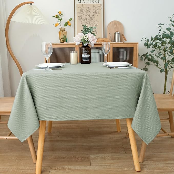 Biscaynebay Square Tablecloth 70x70 Inch-Sage Card Fabric Table Cover-Small Folding Table Cloths Linen Water Resistant Washable for Kitchen Dining Picnic Patio Outdoor Party Restaurant Tables