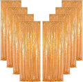 ShinyBeauty Gold Sequin Backdrop 2FTx8FT 8 Pieces Photography Backdrops Baby Shower Backgrounds Sequins Fabric Golden Shimmer Curtains for Party,Outdoor,Wedding Decor Sparkle Curtain Panels