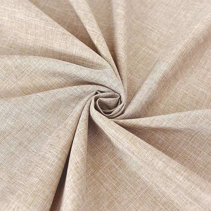 Fitable Faux Linen Round Tablecloths 90 Inch, 6 Pack - Fabric Textured Table Clothes for Round Folding Tables, Washable Neutral Table Covers for Wedding, Party, Banquet, Birthday, Beige