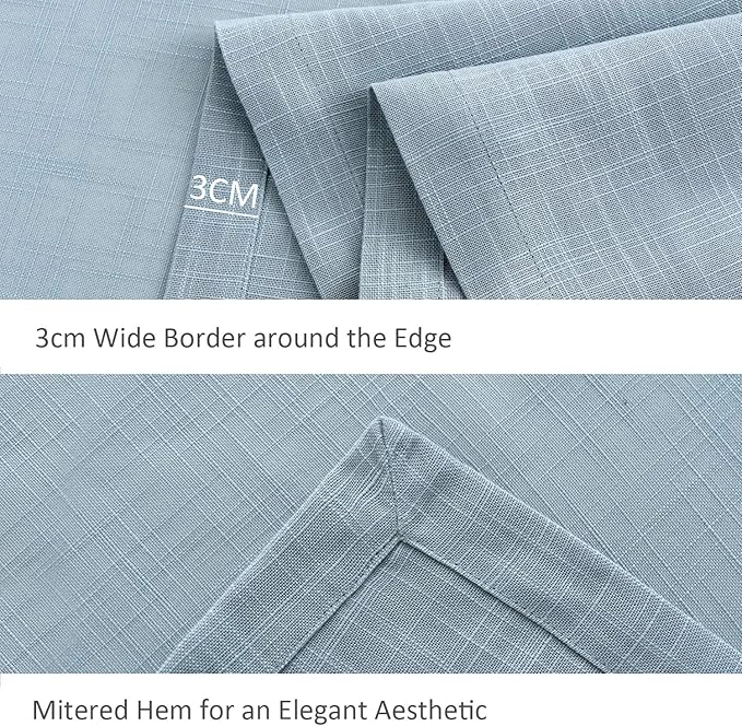 maxmill Lux Faux Linen Table Cloth with Slubby Texture Wrinkle Resistant Anti-Shrink Soft Tablecloth for Kitchen Dining Tabletop for Banquet Parties Event Dinner Rectangle 52 x 70 Inch Slate Blue