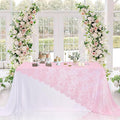 LuoluoHouse Pink Lace Tablecloth Table Fabric 6pcs 60x120 Inch for Vintage Boho Wedding Baby Shower Party Decoration Rectangle Overlay Long Vintage Embroidered Reception Table Cloth Decor