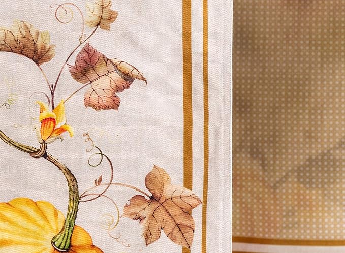 Maison d' Hermine Table Runner 100% Cotton Double Layer Table Runners 108 inches Long for Thanksgiving Christmas Decorations Home Kitchen Dining Party Wedding (Potiron, 14.5" x 108")