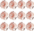 KPOSIYA Hollow Out Flower Napkin Ring Holder Metal Napkin Rings Set of 20 for Wedding Party Holiday Banquet Christmas Dinner Delicate Serviette Buckles Decor Favor (20, Flower-Rose Gold)