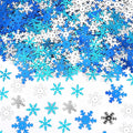 MARFOREVER Snowflake Glitter Confetti Decorations, Christmas Snowflake Metallic Foil Confetti Sprinkles Winter Wonderland Blue Gold Table Centerpiece for Wedding Supplies Snow Party Decorations