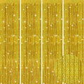 Picoway 4 Pack Gold Foil Fringe Tinsel Backdrop Curtains, Birthday Engagement Bachelorette Party Decorations, Photo Booth Props Door Streamers Curtain