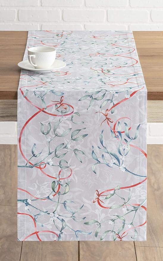 Maison d' Hermine Table Runner 100% Cotton Single Layer Table Runners 72 inches Long for Thanksgiving Christmas Decorations Home Kitchen Dining Party Wedding (Enora, 14.5" x 72")