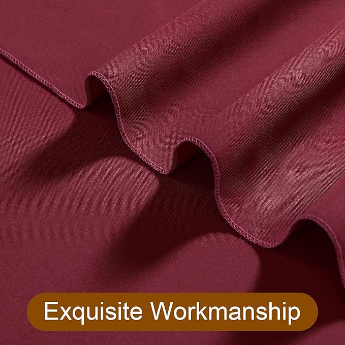 DWCN 10x8 FT Burgundy Backdrop Curtains for Parties, Photography Backdrop Drapes with Rod Pockets for Wedding Decorations Stage Birthday Family Gatherings, 2 Panels 5ft x 8ft
