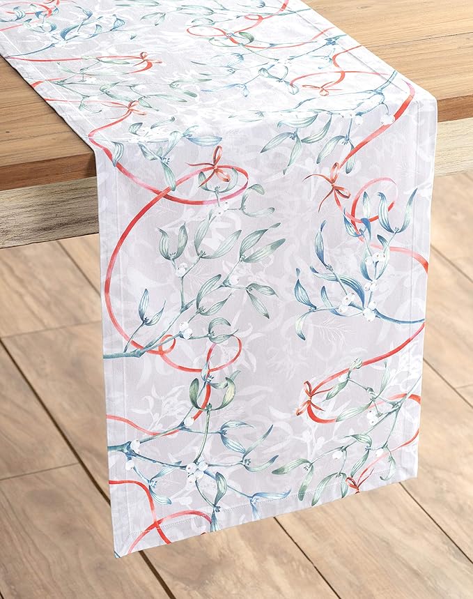 Maison d' Hermine Table Runner 100% Cotton Single Layer Table Runners 72 inches Long for Thanksgiving Christmas Decorations Home Kitchen Dining Party Wedding (Enora, 14.5" x 72")