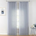 Vision Home Blue Pinch Pleated Semi Sheer Curtains Textured Light Filtering Window Curtains 90 inch for Living Room Bedroom Rayon Blended Chambray Blue Pinch Pleat Drapes with Hooks 2 Panels 40"Wx90"L