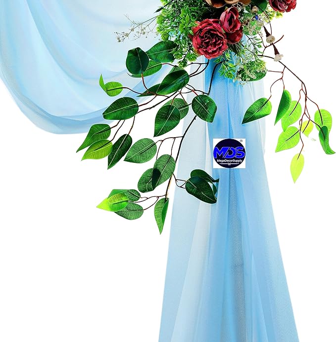 MDS Halloween Chiffon Draping Fabric - 1 Panel, 30" Wide x 30ft Long - Sheer Spooky Arbor & Canopy Drapery for Haunted House Backdrops, Party Ceilings, DIY Costumes & Themed Events - Turquoise