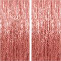 2 Pack Rose Gold Backdrop Birthday Decorations Foil Curtain Bachelorette Party Decor Rose Gold Decor Party Streamers Groovy Birthday Decorations Backdrop