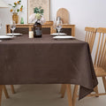 NLMUVW Brown Linen Tablecloth Square, Chocolate Table Cloth Farmhouse Water Resistant Table Cover for Kitchen Dining Coffee, 54 x 54 Inch