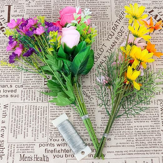 Silver Floral Wire - 152 Yards, 22 Gauge, Flexible for Flower Arrangement, Garland, Wreaths, Plant Crafts