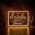 Bar Neon Sign The Drinks Are On Us LED Signs The HanGover is On You Cheers Neon Light Gifts for Wedding Party Bars Pubs Neon Signs Decorations