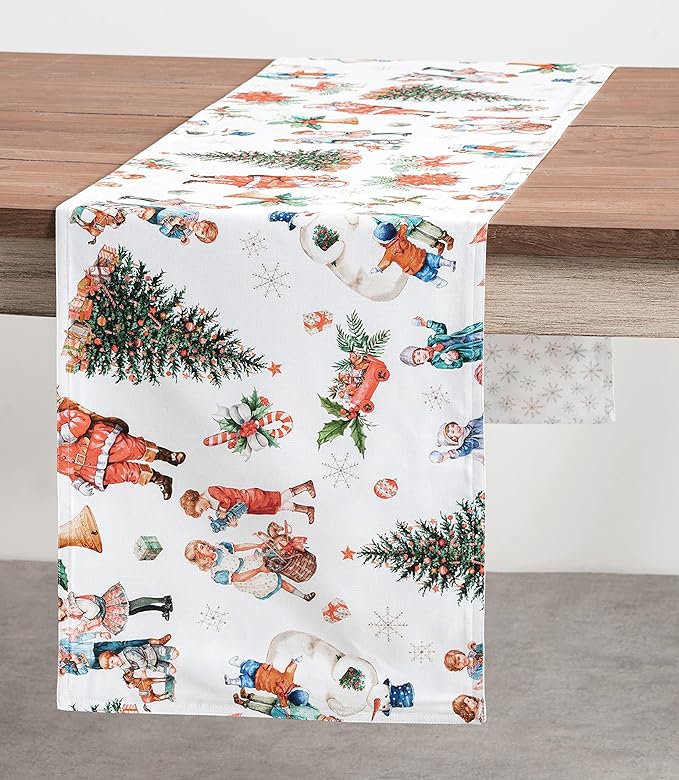 Maison d' Hermine Table Runner 100% Cotton Double Layer Table Runners 108 inches Long for Thanksgiving Christmas Decorations Home Kitchen Dining Party Wedding (Chromo, 14.5" x 108")