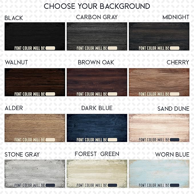 Personalized Signs for Home, Custom Sign with Any Text, 3 Sizes - 12 Background Options & 8 Fonts - Customizable Sign 11X5
