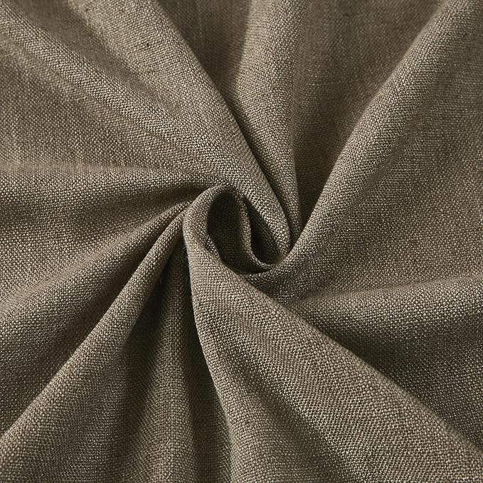 Vision Home Brown Pinch Pleated Semi Sheer Curtains Textured Linen Blended Light Filtering Window Curtains 95 inch for Living Room Bedroom Pinch Pleat Drapes with Hooks 2 Panels 40" Wx95 L