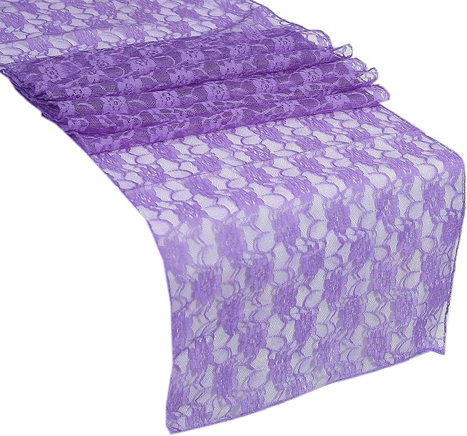 MDS Pack of 12 Wedding 12 x 108 inches Satin Table Runner for Wedding, Decorations for Birthday Parties, Banquets, Graduations, Engagements, Runners fit Rectangle, Round Table- Lavender