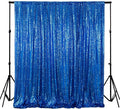 ShinyBeauty Sequin Backdrop Royal Blue 8FTx10FT Glitter Backdrop Photography Background 96Inchx120Inch Blue Shimmer Sequin Fabric Photo Booth Backgrounds for Wedding Banquet Graduation Prom Event