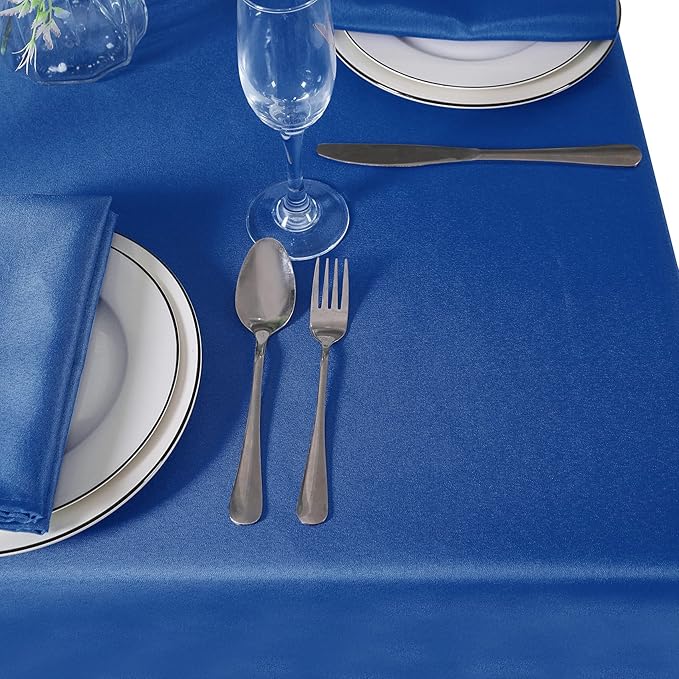 Cupuamon Square Tablecloth 70x70 inch Washable Polyester Fabric Table Cloth for Wedding Party Dining Banquet Decoration（70x70,Mediterranean Blue）